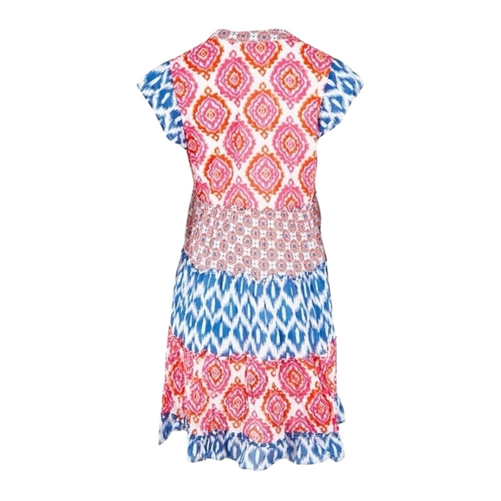 Lula Life Brooklyn Multicolor Tiered Dress Sz M - Picture 6 of 14